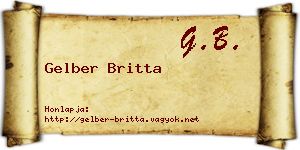 Gelber Britta névjegykártya